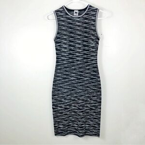 M by Missoni Knit Bodycon Midi Dress Black and White Space Dye Size 36/0